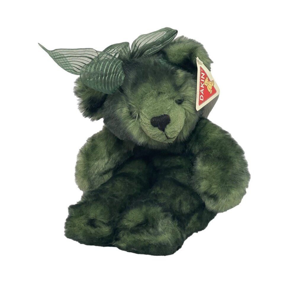 Vintage Dakin Plush Green Bear 12" Stuffed Animal Original Tag